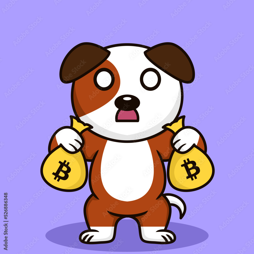 Vector illustration of premium cute dog doing weightlifting Vector illustration of premium cute dog doing weightlifting