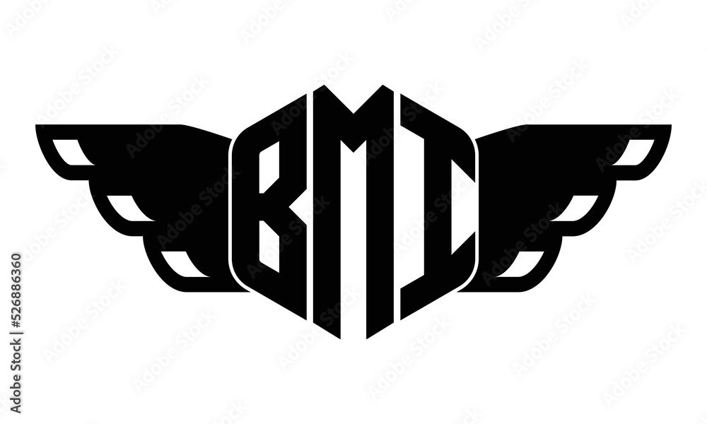 Vetor do Stock: BMI three-letter butterfly iconic logo design vector ...
