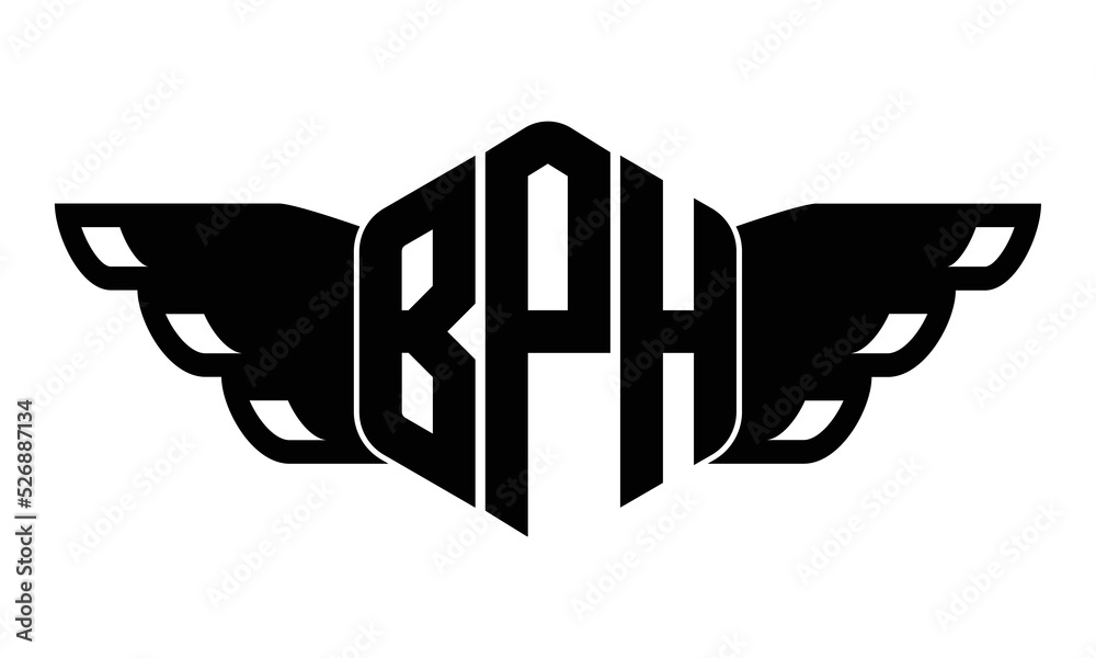Stockvector BPH three-letter butterfly iconic logo design vector ...