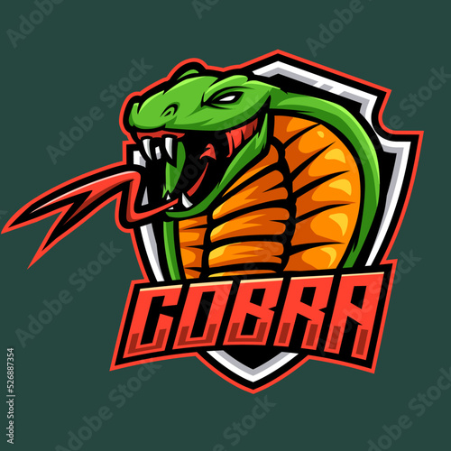 cobra mascot logo e sport illustration