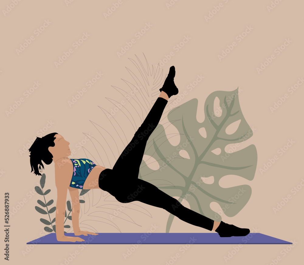 Vector de mujer haciendo deporte con fondo