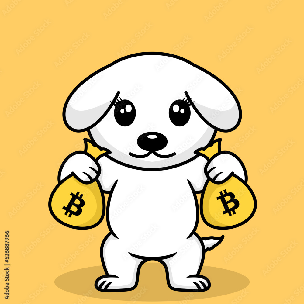Fototapeta premium Vector illustration of premium cute dog doing weightlifting