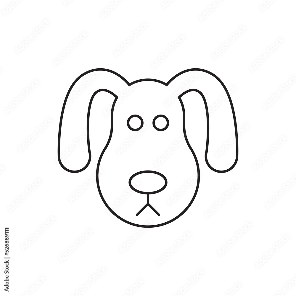 Dog face icon design. dog head symbol. isolated on white background. vector illustration Dog face icon design. dog head symbol. isolated on white background. vector illustration