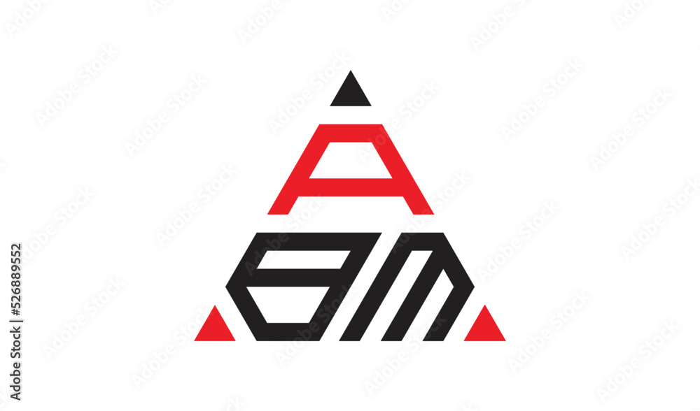 ABM triangle logo design monogram, ABM triangle vector logo, ABM with ...