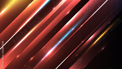 abstract diagonal shape geometry red neon light fast speed movement background