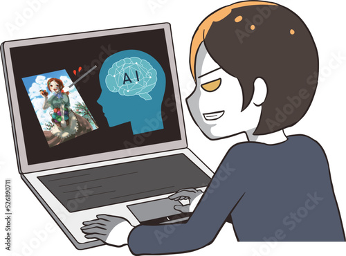 イラストを描くAIを悪用する　女