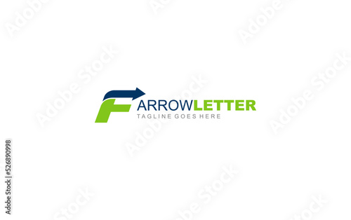 F logo business for branding company. arrow template vector illustration for your brand.