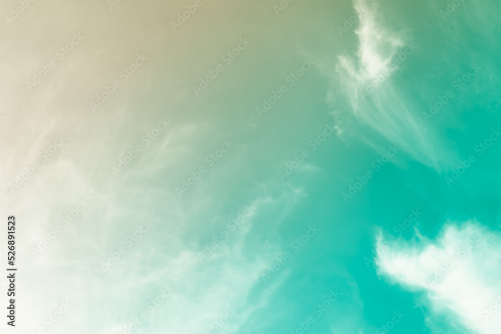 Green sky white cloud background. sunlight day with sky wallpaper backdrop. mockup nature landscape free space backdrop. card or poster for environment protection.dramatic cloudscape beautiful pastel. Green sky white cloud background. sunlight day with sky wallpaper backdrop. mockup nature landscape free space backdrop. card or poster for environment protection.dramatic cloudscape beautiful pastel.