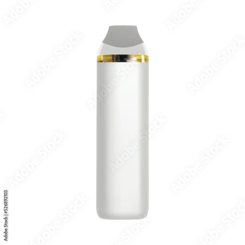 Electronic cigarette in a vector on a white background.Reusable electronic cigarette.Vaporizer with nicotine solution.Vape with liquid for smoking.
