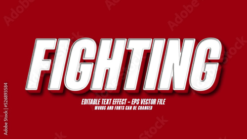 fighting 3d editable text effect template
