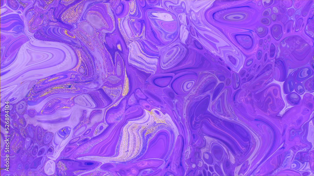 Abstract Art Background. Liquid Swirls in Beautiful Purple and Blue colors, with Gold Powder. Abstract Art Background. Liquid Swirls in Beautiful Purple and Blue colors, with Gold Powder.