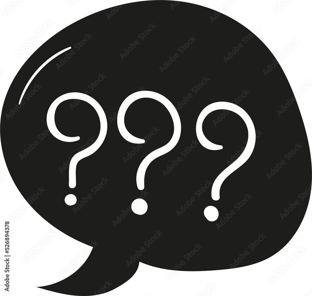 Question speech bubble hand drawn solid style Question speech bubble hand drawn solid style