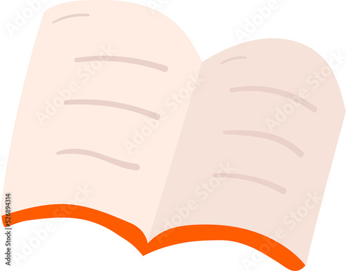 Open book hand drawn flat style
