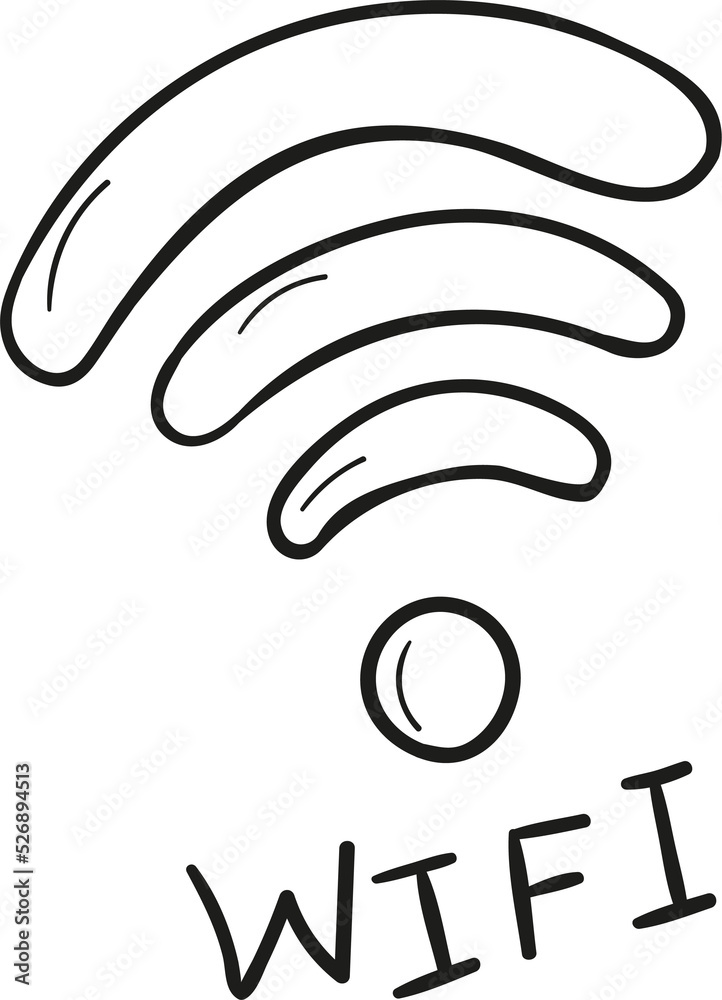 WIFI hand drawn outline style WIFI hand drawn outline style