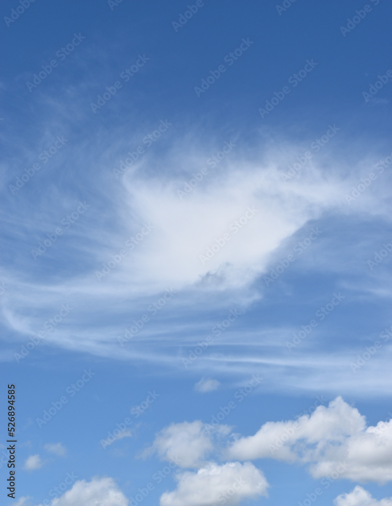 Altocumulus cloud on beautiful blue sky , Fluffy clouds formations at tropical zone