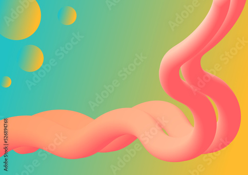 pink fluid flow liquid curve with blue gradient round dynamic and frame shape abstract background. flex wave graphic design for science banner, fantasy multicolored template. Vector illustration