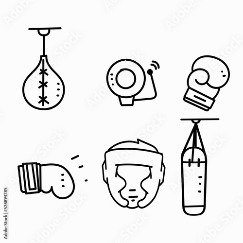 hand drawn doodle boxing symbol illustration vector