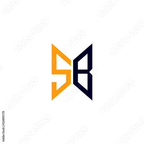 SB letter logo creative design with vector graphic, SB simple and modern logo in triangle shape.