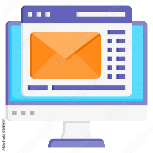 Web Mail flat color icon. Can be used for digital product, presentation, print design and more.