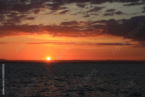 Beautiful sunset over the sea in the bay of La Paz in Mexico © Fabbox