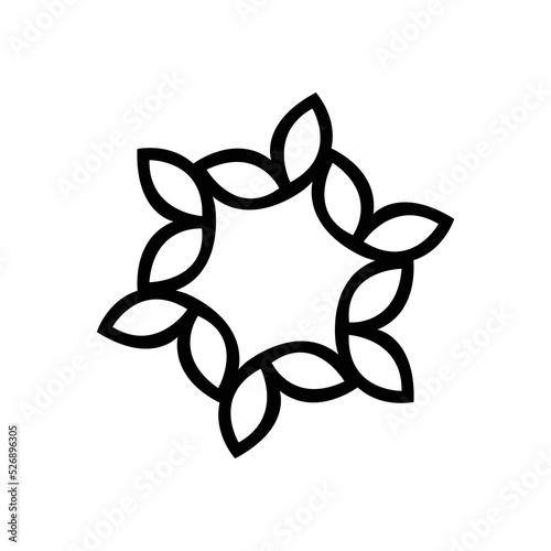 Black flower logo template design 