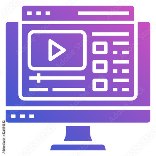 Video Player flat gradient icon. Can be used for digital product, presentation, print design and more.