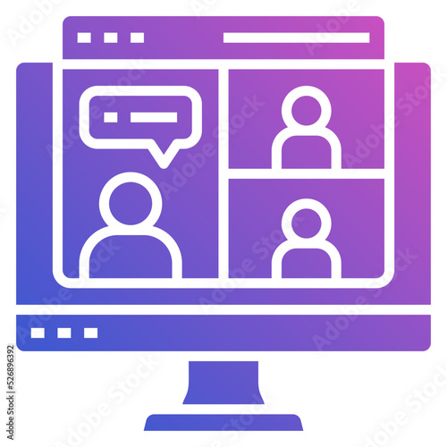 Video Call flat gradient icon. Can be used for digital product, presentation, print design and more.