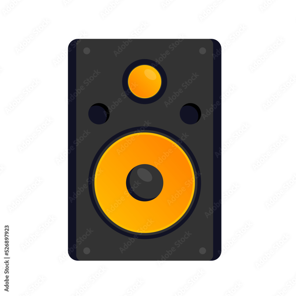 studio monitor speaker icon flat vector illustration isolated on white background studio monitor speaker icon flat vector illustration isolated on white background