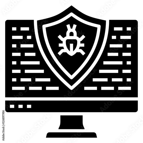 Antivirus glyph icon. Can be used for digital product, presentation, print design and more.