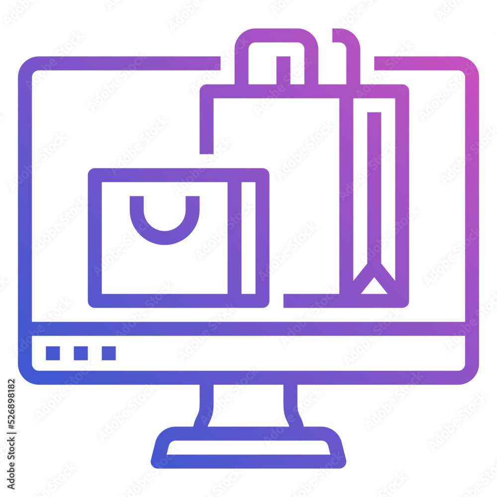 Online Shopping line gradient icon. Can be used for digital product, presentation, print design and more. Online Shopping line gradient icon. Can be used for digital product, presentation, print design and more.