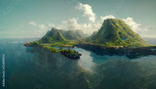 Landscape view from the top of an island 