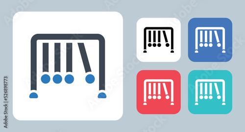 Cradle icon - vector illustration . Cradle, Calm, Newton, Pendulum, Swing, Momentum, Physics, Balance, Education, Science, sign, symbol, flat, icons .