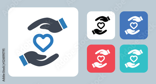 Charity icon - vector illustration . Charity, Donate, Donation, give, Heart, Love, Hands, Relief, care, Support, help, aid, sign, symbol, flat, icons .