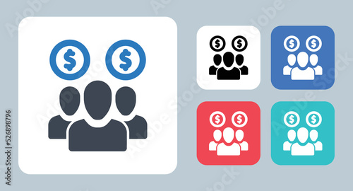Crowdfunding icon - vector illustration . Crowdfunding, Investors, Stockholder, Shareholder, Sponsor, investment, Sponsorship, invest, Investor, Venture, Contribution, sign, symbol, flat, icons .