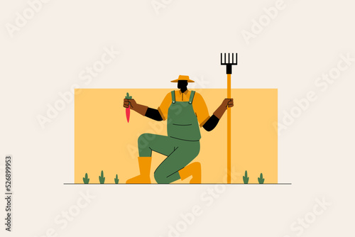 farmer harvest silhouette illustration