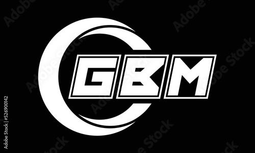 GBM three-letter circle logo design. custom font black and white logo vector template | abstract logo | word mark logo | letter mark logo | business logo | minimalist logo | font logo | photo