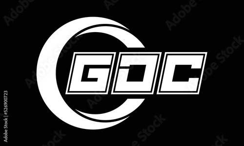 GDC three-letter circle logo design. custom font black and white logo vector template | abstract logo | word mark logo | letter mark logo | business logo | minimalist logo | font logo | photo