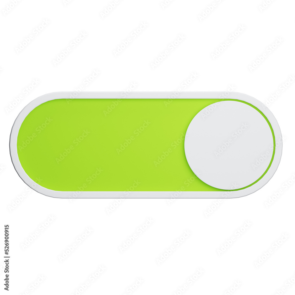 switch on button on transparent background. 3D Illustration switch on button on transparent background. 3D Illustration