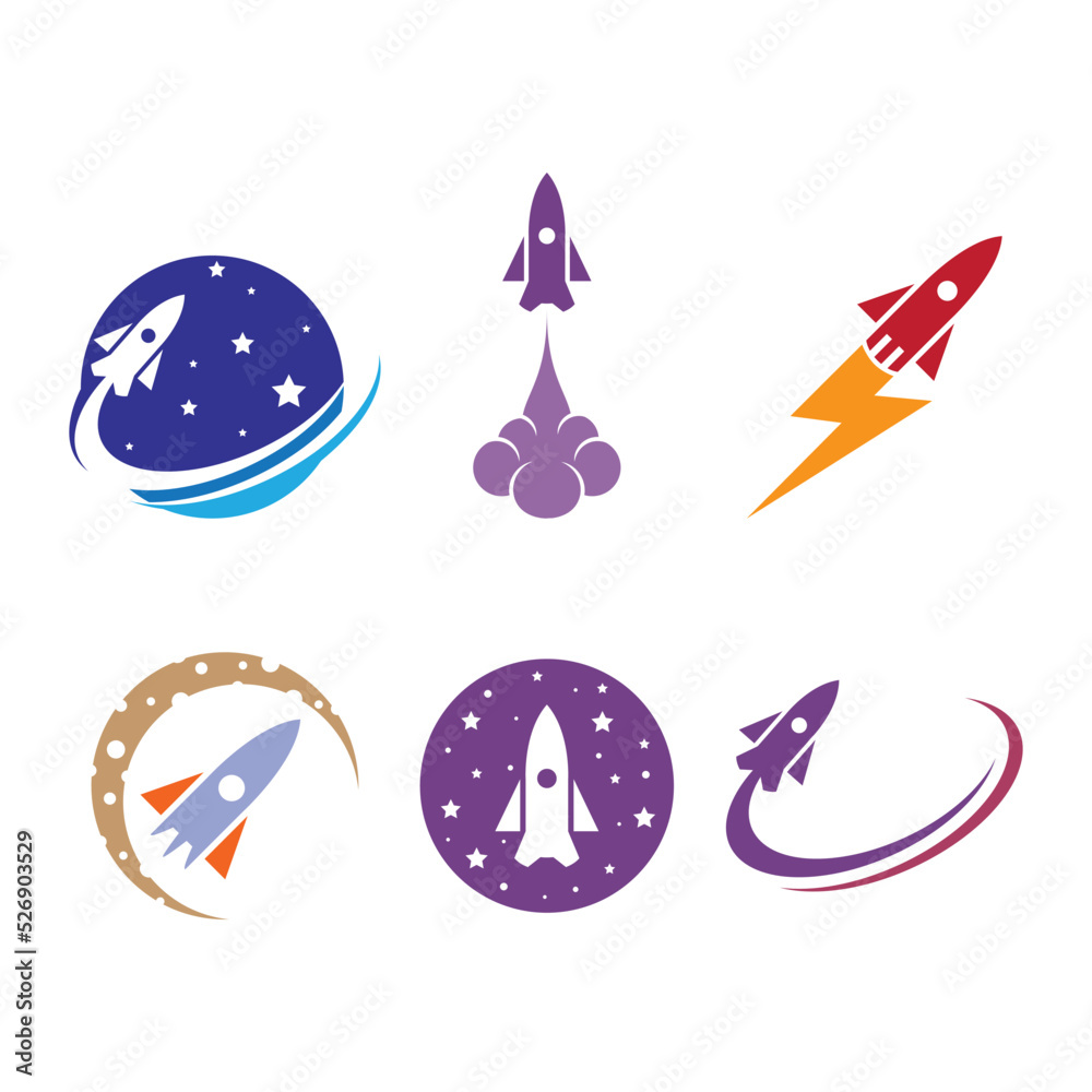 Rocket ilustration logo vector