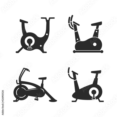 Exercise bicycle fitness icon