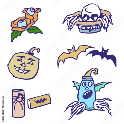 set of Halloween vector for card illustration background