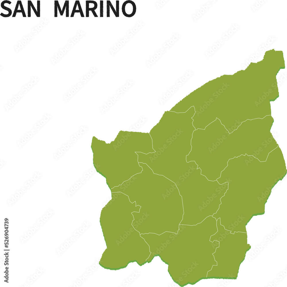 サンマリノ/SANMARINOの地域区分イラスト