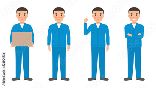 男性トラックドライバーのポーズ集1