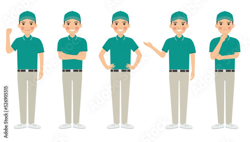 男性配達員のポーズ集