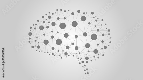 AI - Artificial intelligence. AI brain. Neural network. DEEP LEARNING. network Brain. Digital brain. Science and Technology concept.  Brainstorm think idea. Vector illustration.