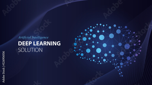 AI DEEP LEARNING, Artificial intelligence. Neural network. digital brain, AI brain, AI digital brain, network Brain. Science and Technology concept. Brainstorm think idea. Vector illustration.