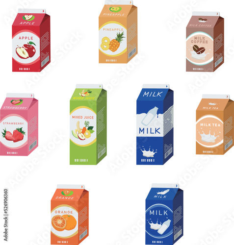 紙パック　飲み物　イラストアイコン