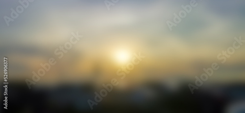 sun rays in the sky and blurred background