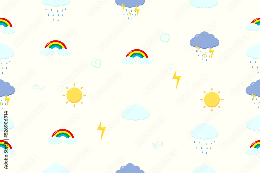 Cloud weather seamless pattern illustration Cloud weather seamless pattern illustration