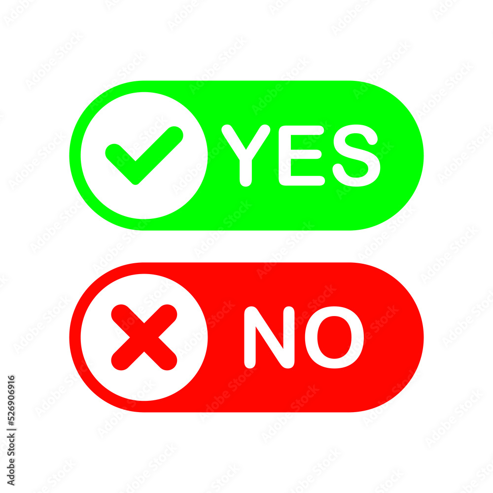 yes and no toggle switch button icon yes and no toggle switch button icon